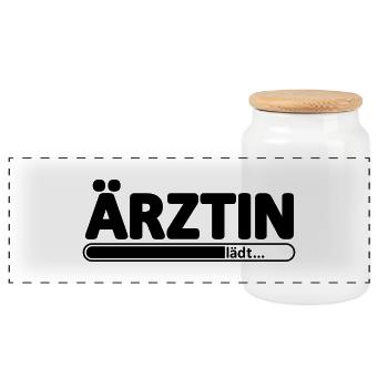 Ärztin // Arzt // Medizinerin //Dr Doktorin Doktor - Panorama Keksdose mit Holzdeckel - Weiß - Vorne