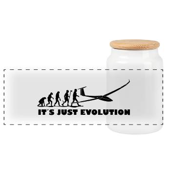 evolution segelfliegen - Panorama Keksdose mit Holzdeckel - Weiß - Vorne