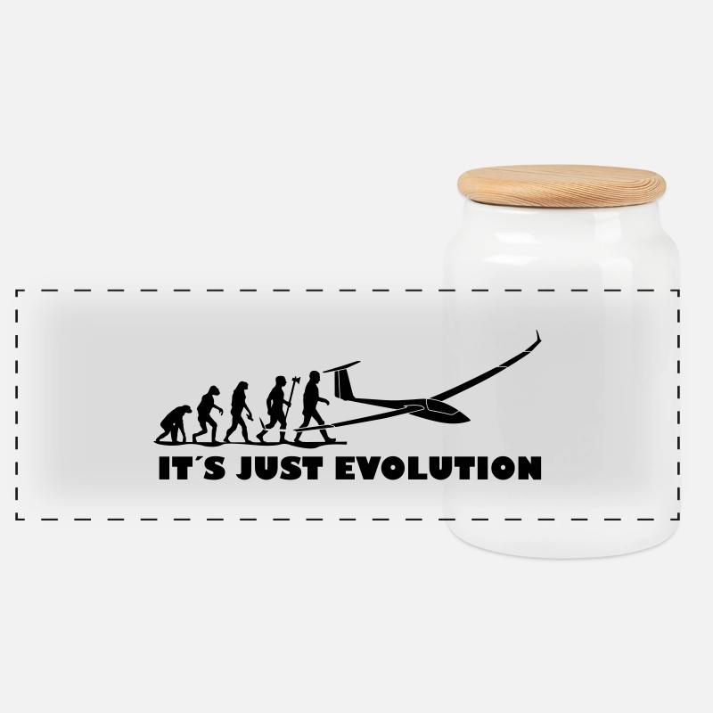 evolution segelfliegen - Panorama Keksdose mit Holzdeckel - Weiß