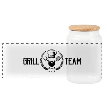 grill team - Panorama Keksdose mit Holzdeckel - Weiß - Vorne