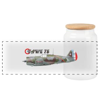 Hawk 75 - Boîte à biscuits avec couvercle en bois - blanc - Devant