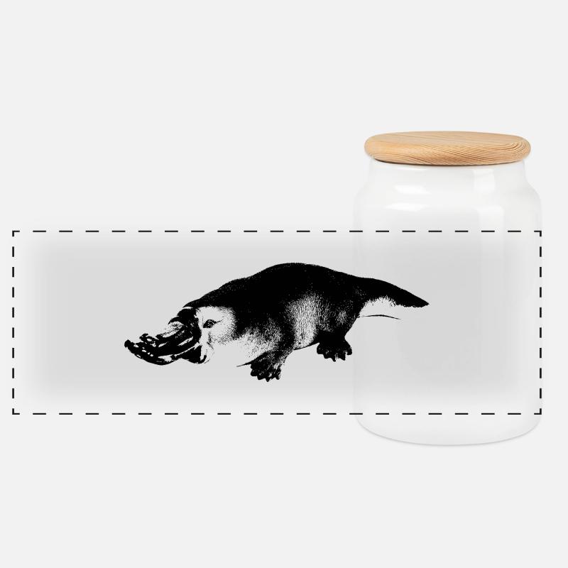 Platypus - Panorama Keksdose mit Holzdeckel - Weiß