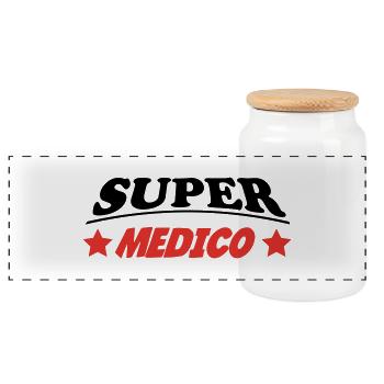 SUPER MEDICO - Boîte à biscuits avec couvercle en bois - blanc - Devant