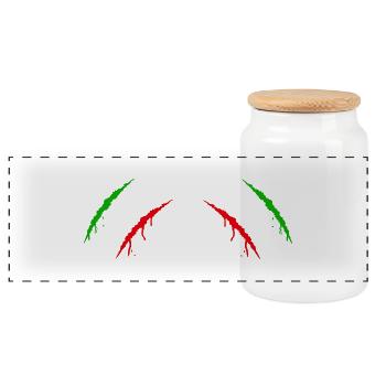 krallen italien 2 - Panorama Keksdose mit Holzdeckel - Weiß - Vorne