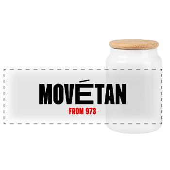 Movetan - Panoramic Cookie Jar with Wooden Lid - white - Front