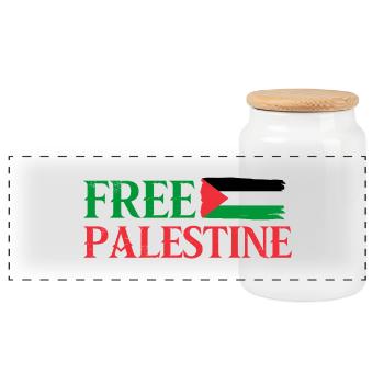 Librer Palestine - Boîte à biscuits avec couvercle en bois - blanc - Devant