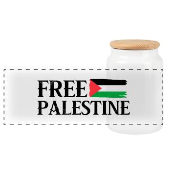 Librer Palestine - Boîte à biscuits avec couvercle en bois - blanc - Devant