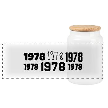 1978 - Génial depuis 1978 - Boîte à biscuits avec couvercle en bois - blanc - Devant