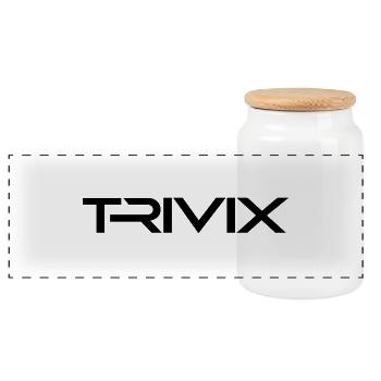 TRIVIX Offizielles Merchandise | Elektronische Musik - Panorama Keksdose mit Holzdeckel - Weiß - Vorne