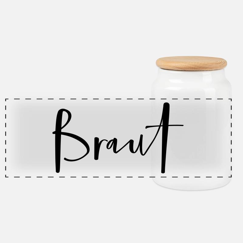 Braut Junggesellinnenabschied Geschenk - Panorama Keksdose mit Holzdeckel - Weiß
