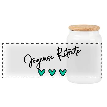 RETRAITE. BONNE RETRAITE. JOYEUSE RETRAITE - Boîte à biscuits avec couvercle en bois - blanc - Devant
