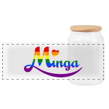 Fierté de Minga - Boîte à biscuits avec couvercle en bois - blanc - Devant
