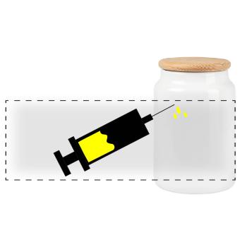 Syringe - Panoramic Cookie Jar with Wooden Lid - white - Front