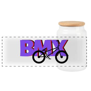 BMX Air Trick Shirt – Ride the Sky - Panorama Keksdose mit Holzdeckel - Weiß - Vorne