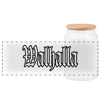 walhalla odin thor wikinger viking sticker shirt - Panorama Keksdose mit Holzdeckel - Weiß - Vorne