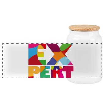 Expert - Expert / Expert - Boîte à biscuits avec couvercle en bois - blanc - Devant