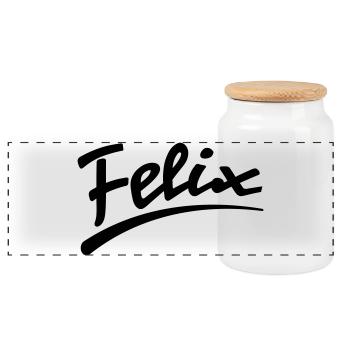 felix | Felix - Boîte à biscuits avec couvercle en bois - blanc - Devant
