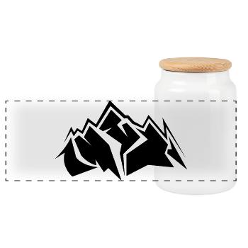 berg berge mountain mountains symbol icon - Panorama Keksdose mit Holzdeckel - Weiß - Vorne