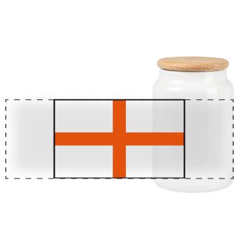England Flagge 2 - Panorama Keksdose mit Holzdeckel - Weiß - Vorne