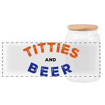 T*tties and Beer - Panorama Keksdose mit Holzdeckel - Weiß - Vorne