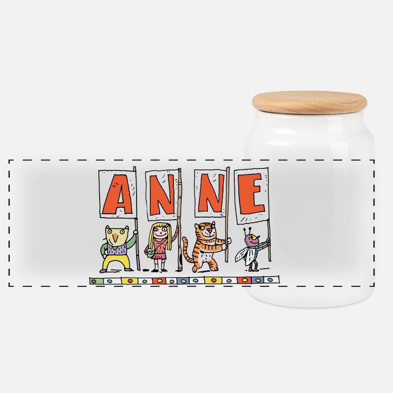 Anne - Boîte à biscuits avec couvercle en bois - blanc