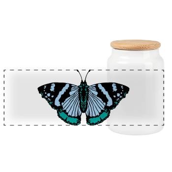 Papillon papillon - Boîte à biscuits avec couvercle en bois - blanc - Devant