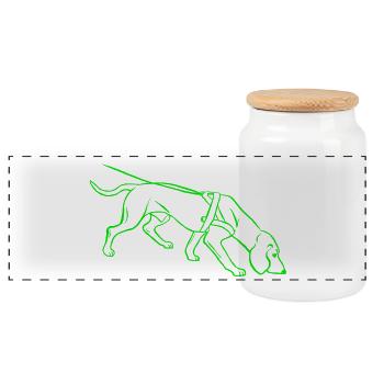 Rechercher - Boîte à biscuits avec couvercle en bois - blanc - Devant