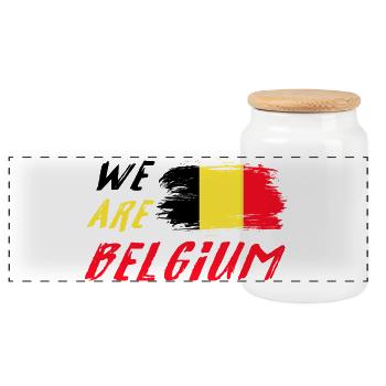 We are Belgium - Panoramic Cookie Jar with Wooden Lid - white - Front
