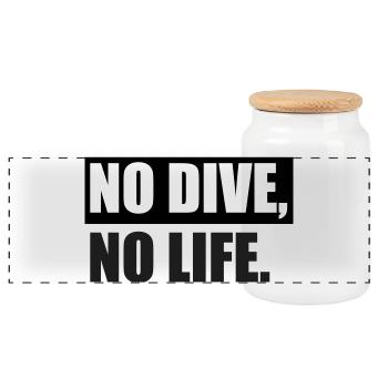 NO DIVE, NO LIFE. - Panorama Keksdose mit Holzdeckel - Weiß - Vorne