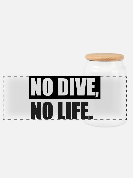 NO DIVE, NO LIFE. - Panorama Keksdose mit Holzdeckel - Weiß