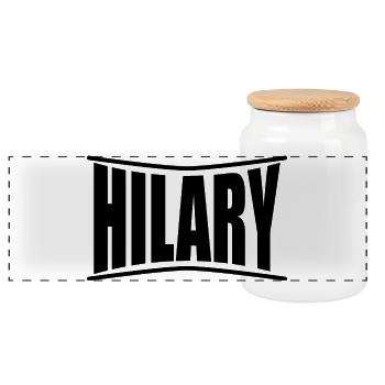 t-shirt Hilary t-shirt gift idea - Panoramic Cookie Jar with Wooden Lid - white - Front