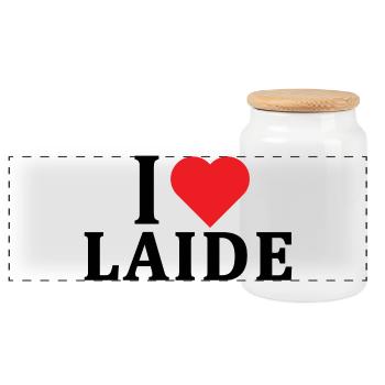 t-shirt J’adore Laide idée cadeau t-shirt - Boîte à biscuits avec couvercle en bois - blanc - Devant