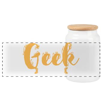 Geek Daddy Icon Tee - Panorama Keksdose mit Holzdeckel - Weiß - Vorne
