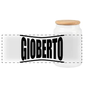 Gioberto t-shirt t-shirt gift idea - Panoramic Cookie Jar with Wooden Lid - white - Front