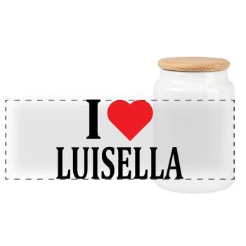 Name T-Shirt I love Luisella T-Shirt Geschenkidee - Panorama Keksdose mit Holzdeckel - Weiß - Vorne