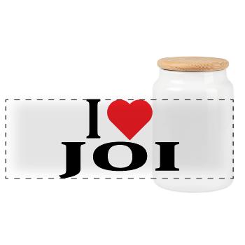 nom du t-shirt J’aime Joi idée cadeau t-shirt - Boîte à biscuits avec couvercle en bois - blanc - Devant