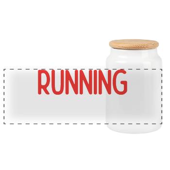 Running is What I Do - Panoramic Cookie Jar with Wooden Lid - white - Front