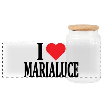 t-shirt name I love Marialuce t-shirt - Panoramic Cookie Jar with Wooden Lid - white - Front