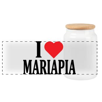 t-shirt nom J’aime Mariapia idée cadeau t-shirt - Boîte à biscuits avec couvercle en bois - blanc - Devant