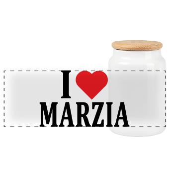 T-Shirt Ich liebe Marzia T-Shirt Geschenkidee - Panorama Keksdose mit Holzdeckel - Weiß - Vorne