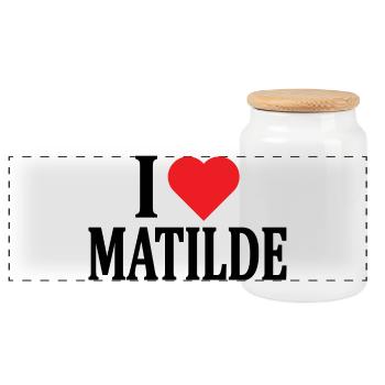 t-shirt I love Matilde t-shirt gift idea - Panoramic Cookie Jar with Wooden Lid - white - Front