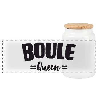 Boules Boules Queen pour Bouler Boccia Jeu Botcha - Boîte à biscuits avec couvercle en bois - blanc - Devant
