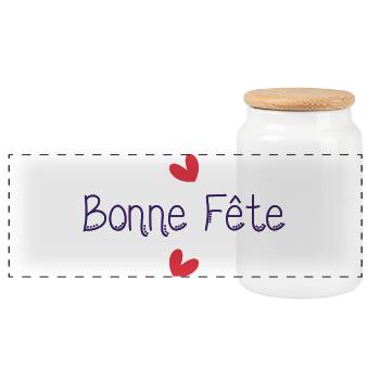BONNE FÊTE. FÊTE DES MÈRES. FÊTE DES PÈRES. FÊTE - Boîte à biscuits avec couvercle en bois - blanc - Devant