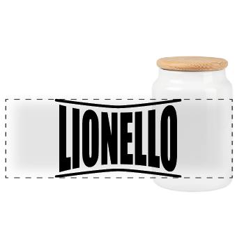 nom du t-shirt Lionello idée cadeau t-shirt - Boîte à biscuits avec couvercle en bois - blanc - Devant