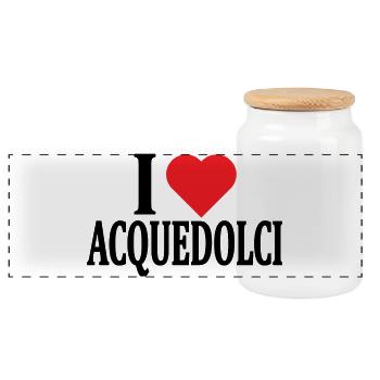 T-Shirt I love Acquedolci Sicilia T-Shirt - Panorama Keksdose mit Holzdeckel - Weiß - Vorne