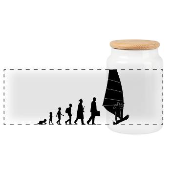 Développement de la planche à voile - Boîte à biscuits avec couvercle en bois - blanc - Devant