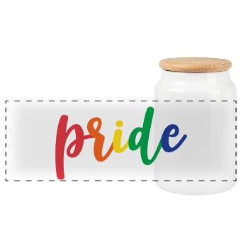 Live With Pride - Panoramic Cookie Jar with Wooden Lid - white - Front