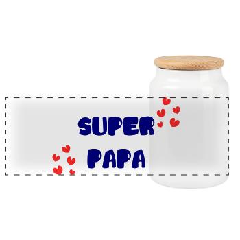 CHRISTMAS. YEAR. ANNIVERSARY. RETIREMENT. DAD. MAMAM. - Panoramic Cookie Jar with Wooden Lid - white - Front
