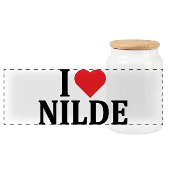 T-Shirt I love Nilde T-Shirt Geschenkidee - Panorama Keksdose mit Holzdeckel - Weiß - Vorne