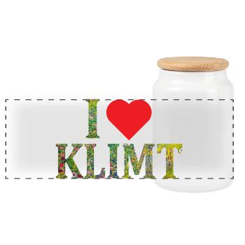 t-shirt I love Klimt t-shirt gift idea - Panoramic Cookie Jar with Wooden Lid - white - Front